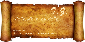 Törjék Zalán névjegykártya